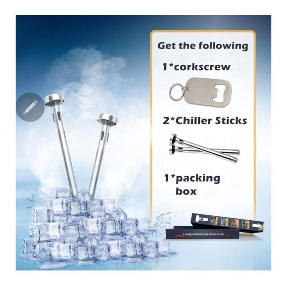 Beer Chiller Sticks for Bottles, Christmas Gifts for Him Husband Dad, Anniversar - Picture 2 of 13